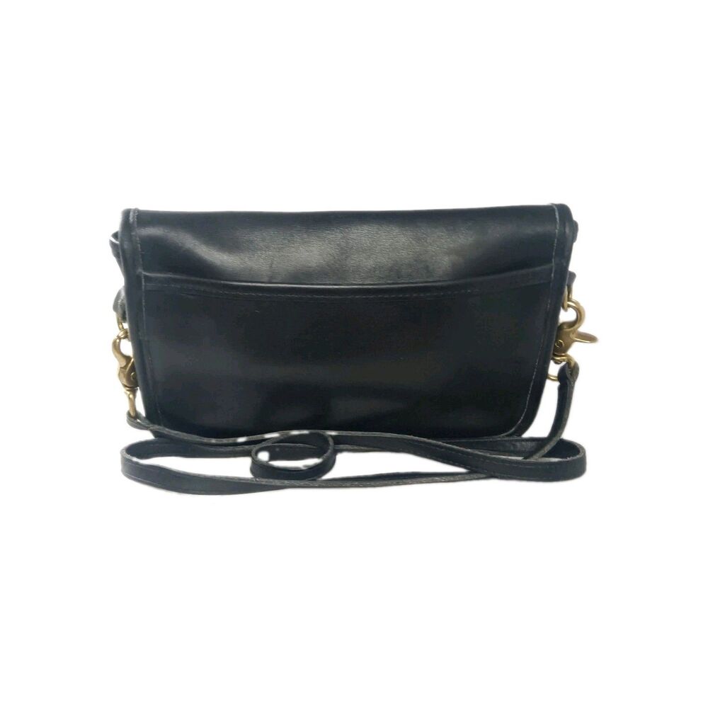Vintage Coach Pocket Purse 9755 Black Leather Crossbody Black USA - Picture 8 of 8